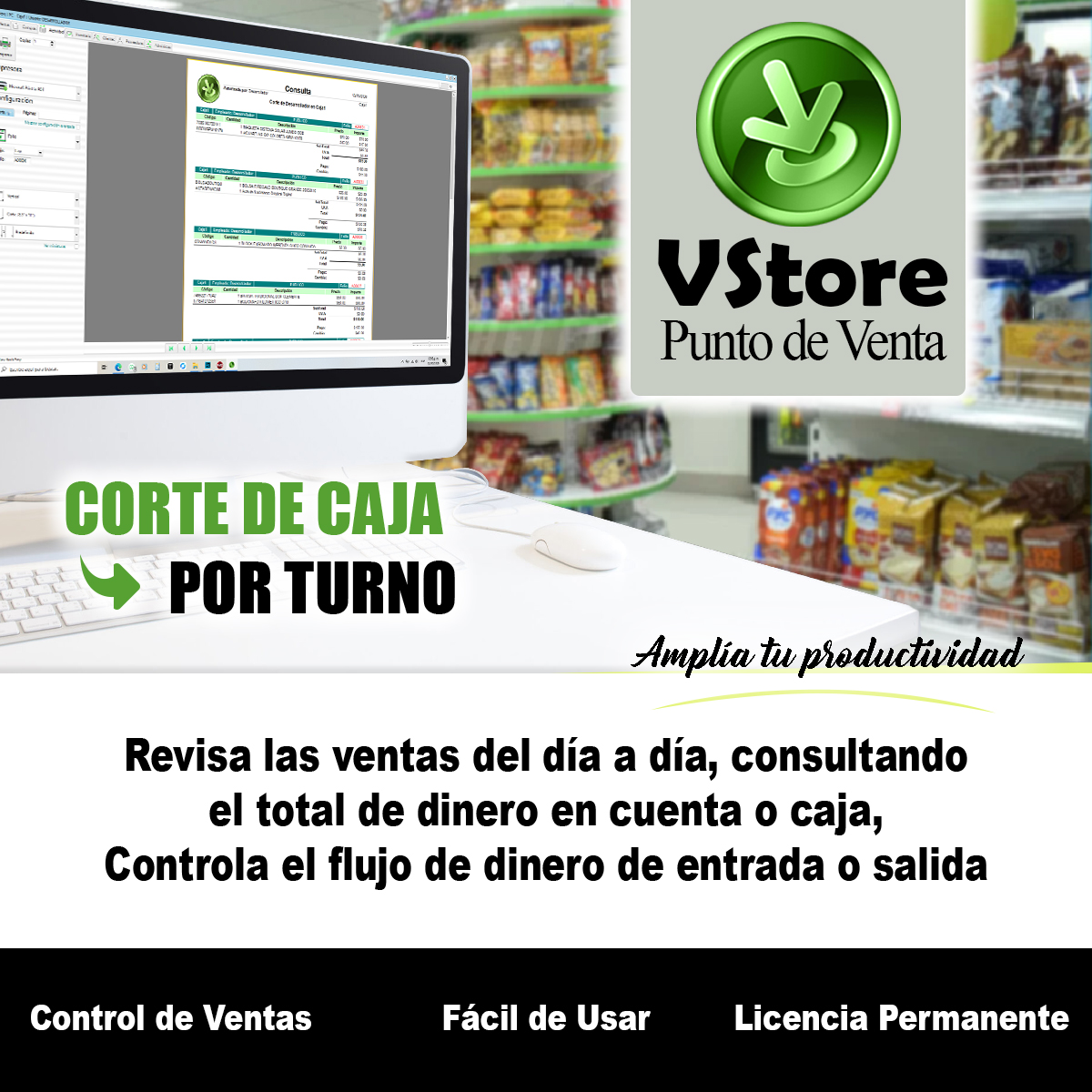 Corte de caja por turnos