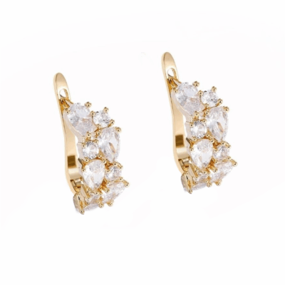 Aretes Pendientes Aro de Cristal Transparente