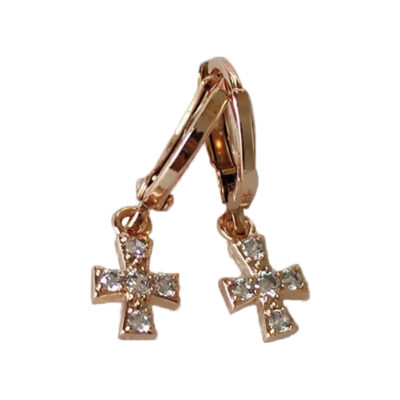 Pendientes Cruz con Gemas Incrustadas para Mujer