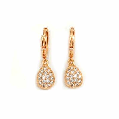 Pendientes Ovalados con Gemas Laminada en Oro