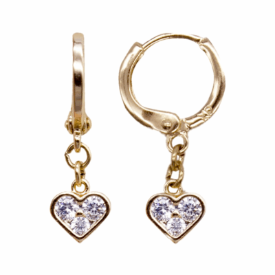 Aretes Pendientes Huggies Love Corazon