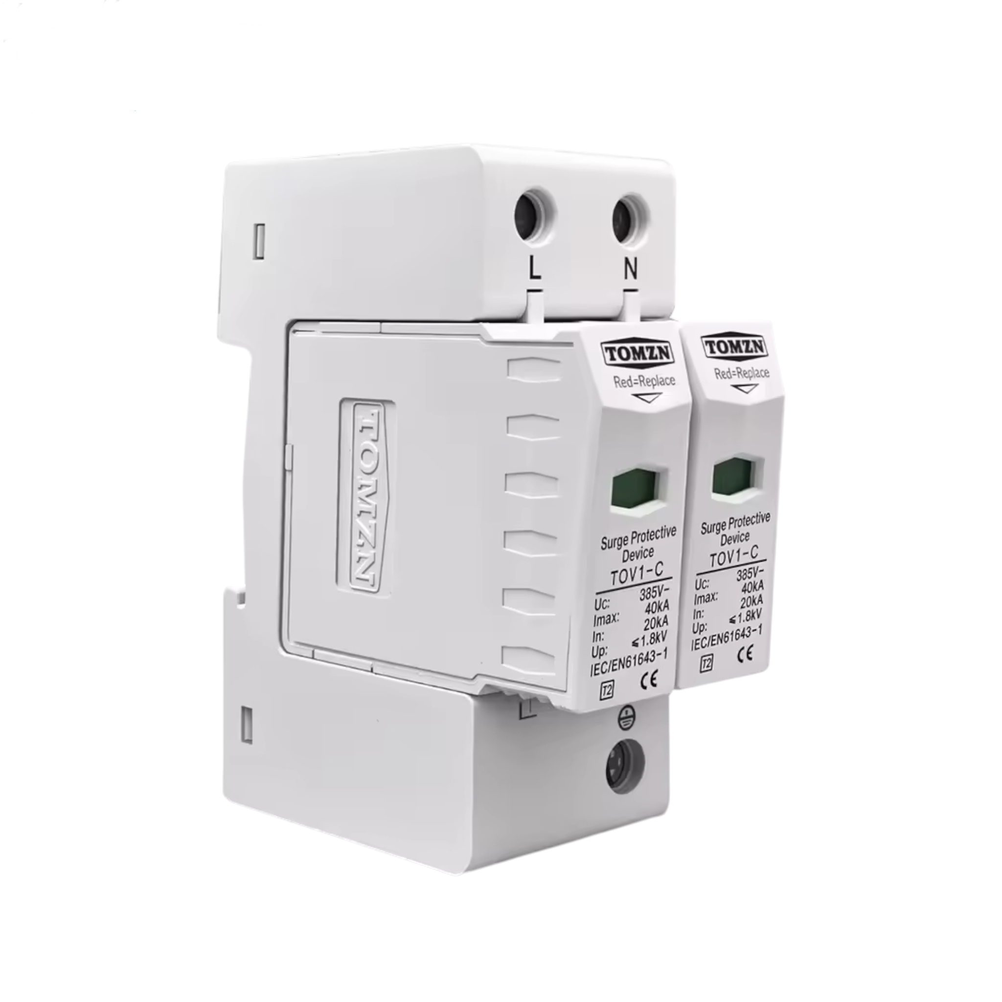 Supresor de picos 2P AC SPD TOV1-C (20KA-40KA) 385V - Imagen 1